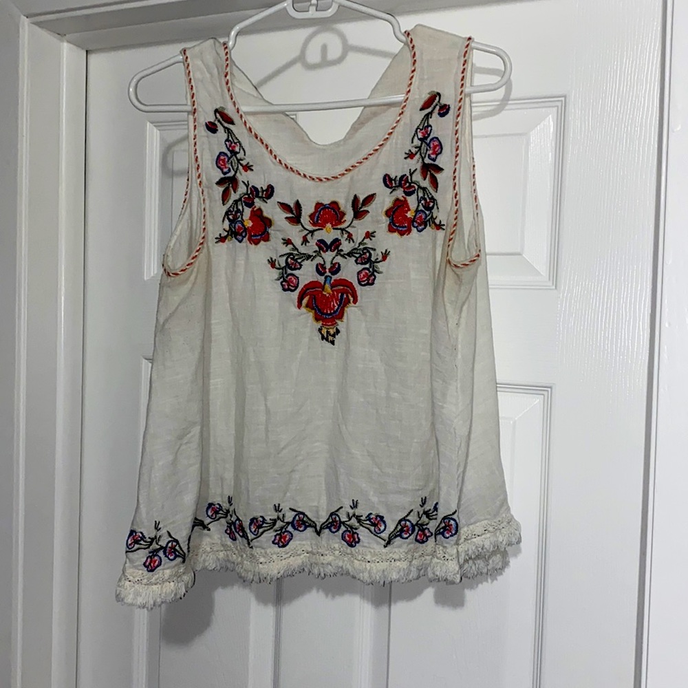 White Embroidery Top